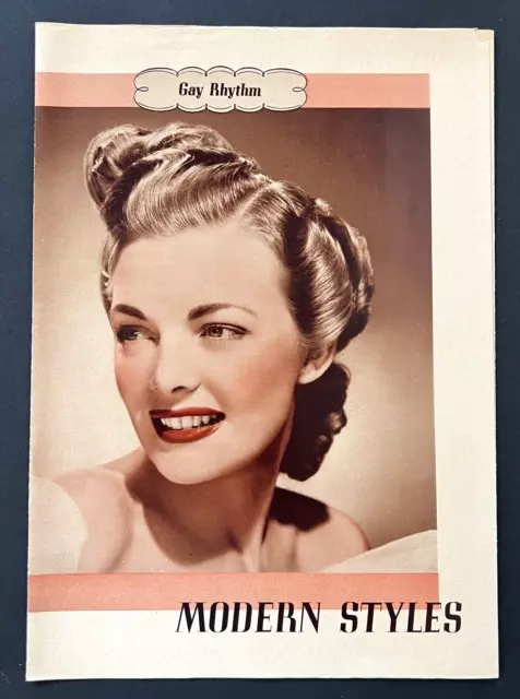 Vintage Modern Beauty Shop Modern Styles Brochure Foldout June 1940 EXC RARE