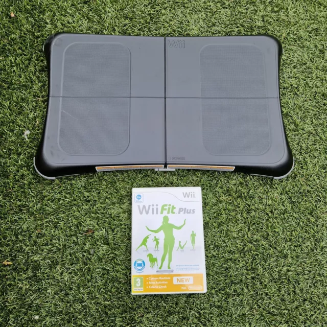 BLACK Nintendo Wii Fit Balance Board + Wii Fit Plus Game - Fully Working