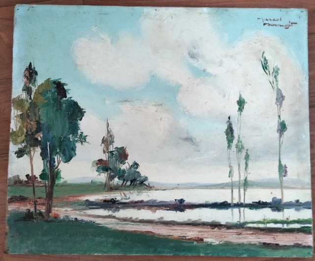 TREES IN LANDSCAPE Antique Watercolour Painting HARRY WALTER YORKE 1924