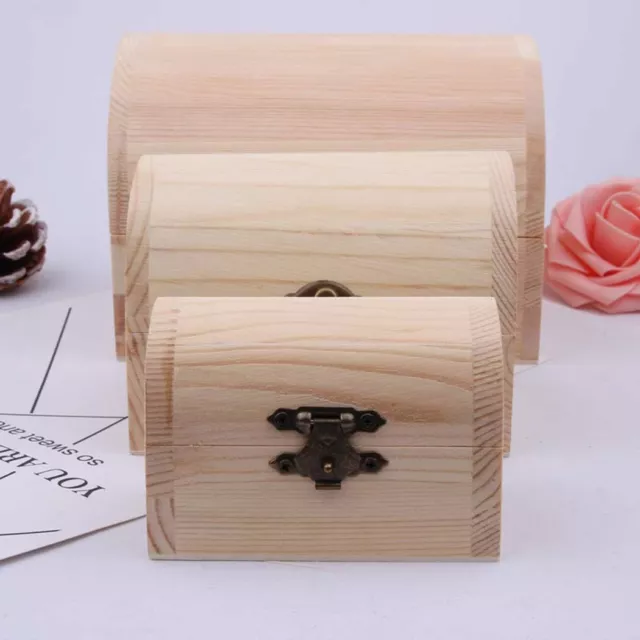 Plain Wooden box Wooden Arched Hinged Storage Boxes Jewellery Small/Large