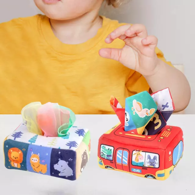 Lot de 2 boîtes à mouchoirs pour bébé Jouet Montessori Jouets sensoriels