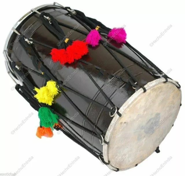 Musical Punjab Bhangra Dhol Wedding Mango Wood Musical Instrument With Bag