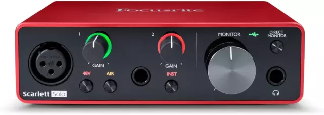 Focusrite Scarlett Solo 3rd Gen USB Audio Interface, for the Guitarist, or and