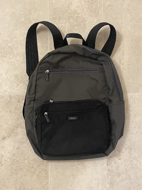 TUMI Nylon Packable / Foldable Lightweight Backpack - Gray/Black/Blue