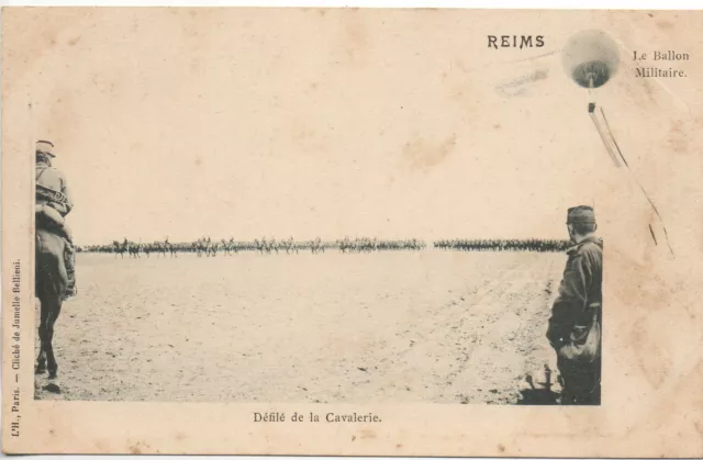 BETHENY surroundings REIMS - Marne - CPA 51 - Cavalry Parade Military Balloon