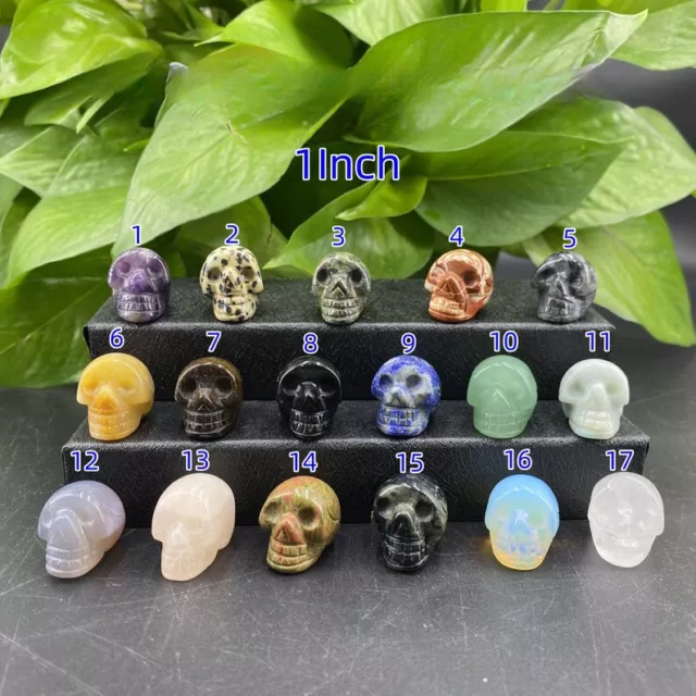 22 Kinds Pure Natural Crystal Skulls Reiki Heal Pendant Gift Mineral Samples