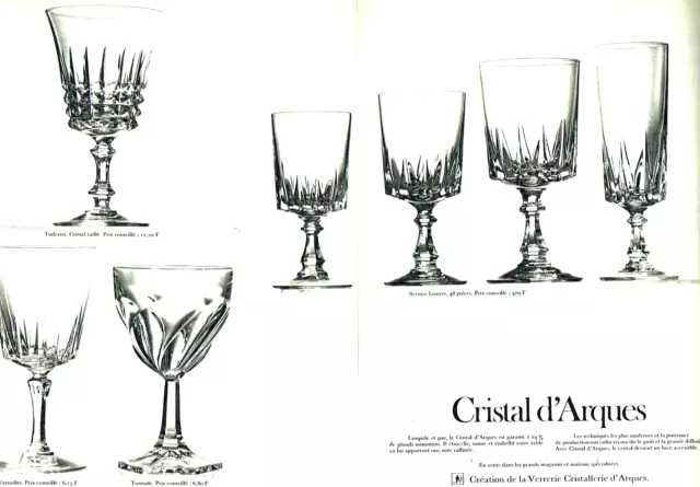 publicité Advertising 0323 1973   Cristallerie d'Arques  art de la table verres