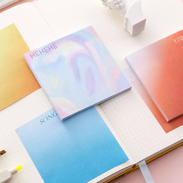 Gradient Color Stationery Decorative Memo Pad Sticky Notes Pad Stickers