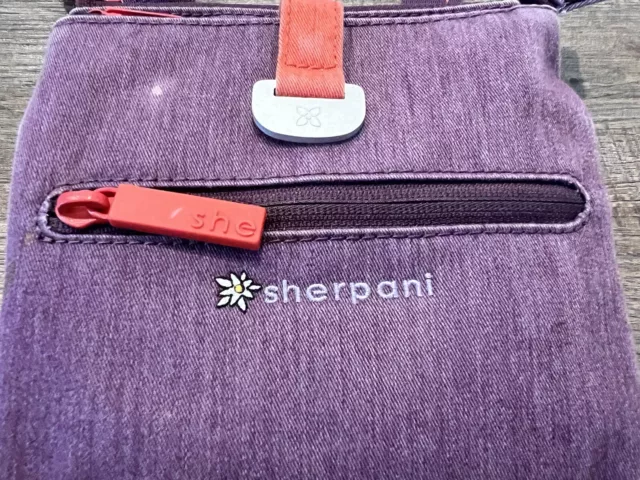 Sherpani Lima Crossbody Purse Purple Travel Bag Multiple Compartments & Pockets