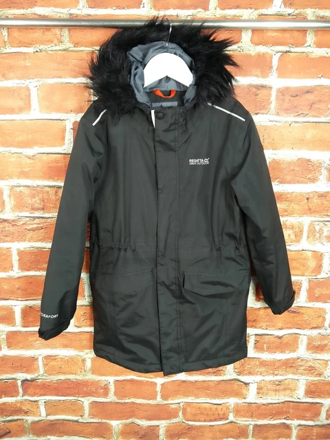 Girls Coat Age 9-10 Years Regatta Black Winter Windcheater Jacket Rain Mac 140Cm