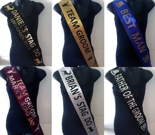 Personalised Stag Night party Do Sashes Luxury Satin Ribbon
