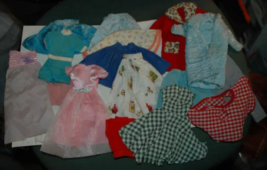 doll clothes for Tammy/ Pepper 17 pieces handsewn, includes one original romper