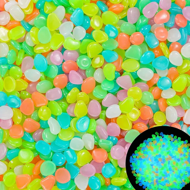 600PC Glow in The Dark Stones Glowing Rocks Luminous Pebbles for Outdoor 600