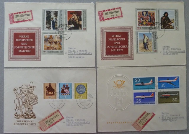 DDR , Konvolut aus 1969 FDCs mit ET-Tagesstempel