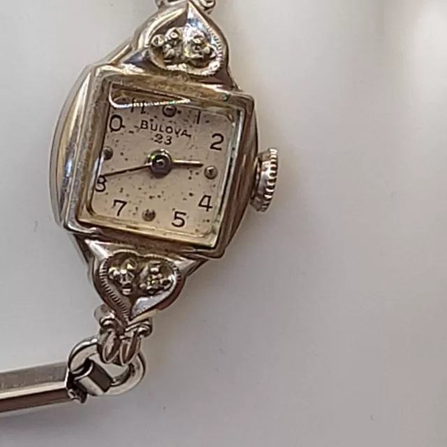 VTG Bulova 10k Gold Filled Womens Watch X62578 Diamond Accent Winding Works (F)