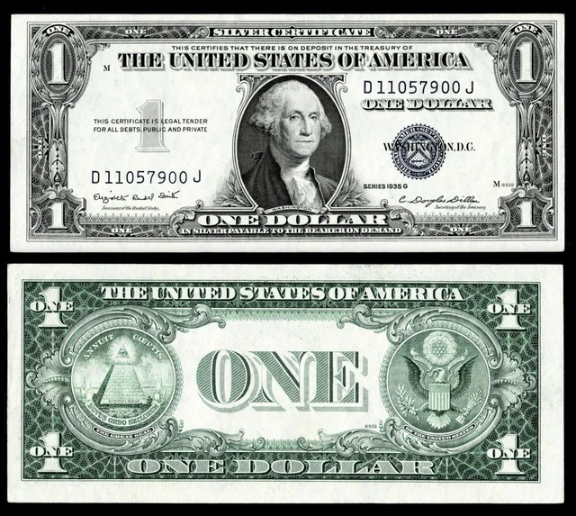 1935-G $1 Silver Certificate Banknote~ Crisp  Uncirculated
