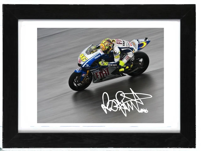 Valentino Rossi Firmado 12x8 Pulgadas impresión fotográfica preimpresa Firma Motos Superbikes MotoGP autógrafo Regalo Arte, Arte de Pared