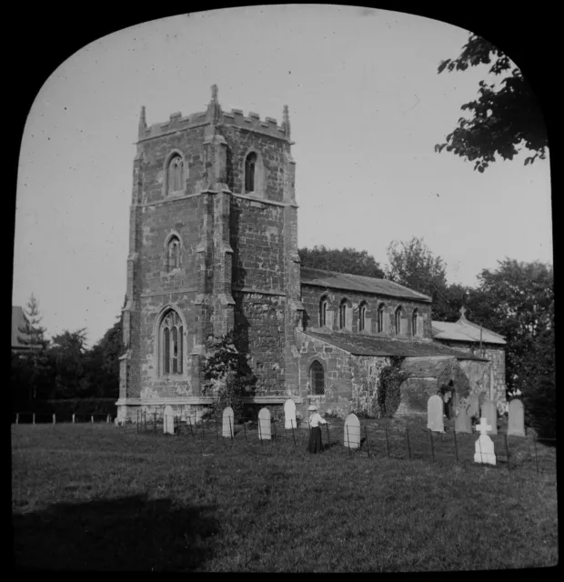 Magic Lantern Slide ORBY CHURCH DATED 1907 PHOTO LINCOLNSHIRE ANTIQUE