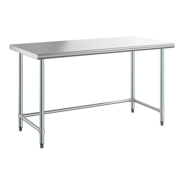 30"W x 60"L Stainless Steel Prep and Work Restaurant Table with Open Base