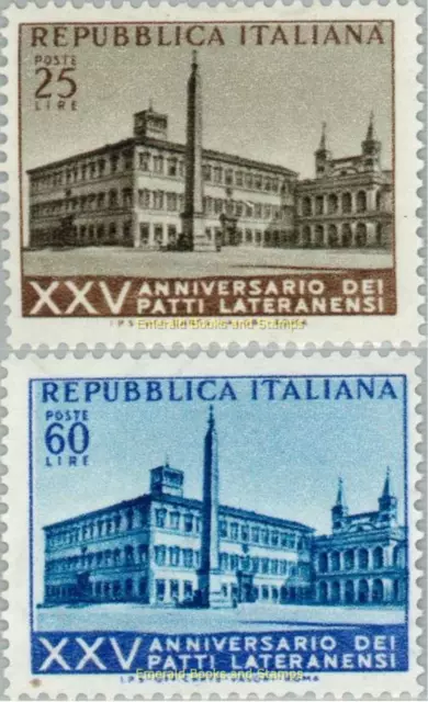 EBS Italy 1954 - 25th Anniversary Lateran Pacts - Unificato 733-734 MNH**