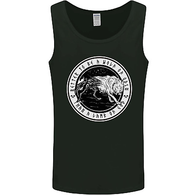 Viking a Wolf of Odin Than a Lamb of God Mens Vest Tank Top