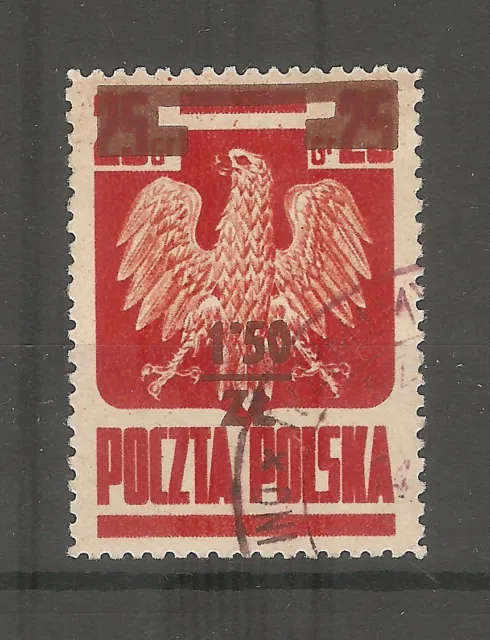 Polen Briefmarken 1945 Freimarke mit Überdruck Mi.Nr. 409a gestempelt geprüft