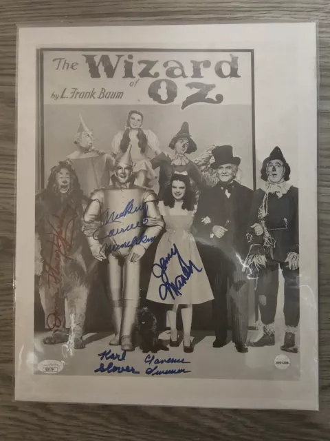 The Wizard Of Oz Movie Poster 18x12 *Signed by 5 Of The Cast* - JSA COA