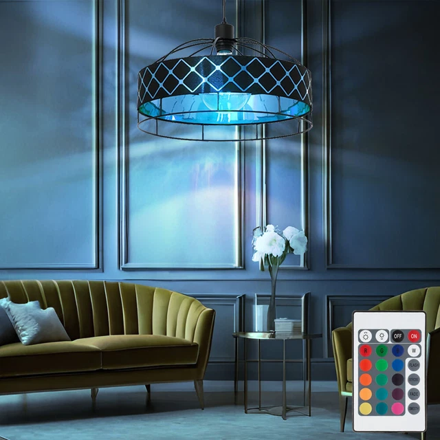 Lustre Suspendu Moderne à 15 Anneaux LED - Réglable En Hauteur (jusqu'à 3m), Télécommande, Variation D'intensité Et Couleur - Pour Entrée, Salon, Loft