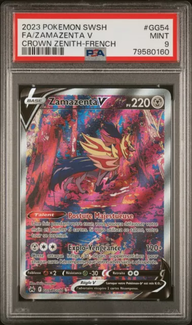 Carte Pokémon Zamazenta V GG54/GG70- Zenith Suprême EB12.5 - PSA 9