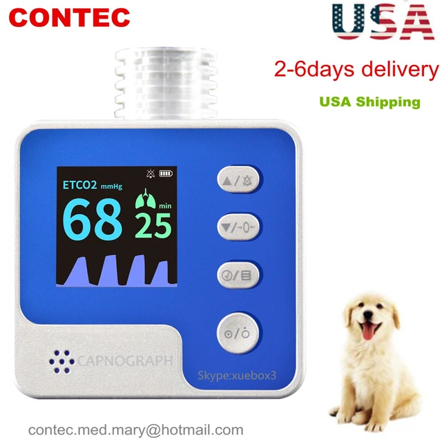 Veterinary Mainstream CO2 Capnograph Vet Respiration End-tidal ETCO2 Monitor USA