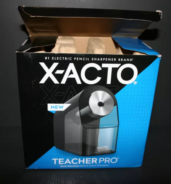 NEW X-ACTO Teacher Pro Classroom Oversized Electric Pencil Sharpener Black 1675X