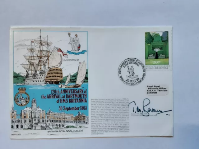 1983 GB 120th anniversary arrival at Dartmouth of HMS Britannia signed cover