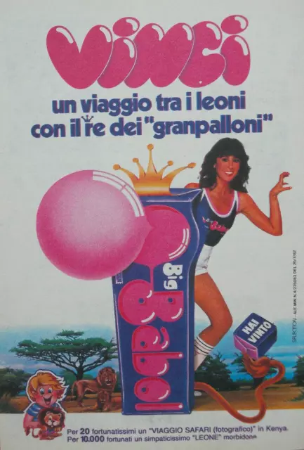 Pubblicità Advertising Italian Clipping 1983 CHEWING GUM BIG BABOL DANIELA GOGGI