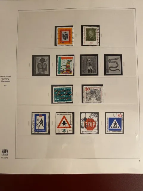 Briefmarken Deutschland/Bund/BRD.1971-1979 gestempelt, auf Safe Dual Vordrucke.