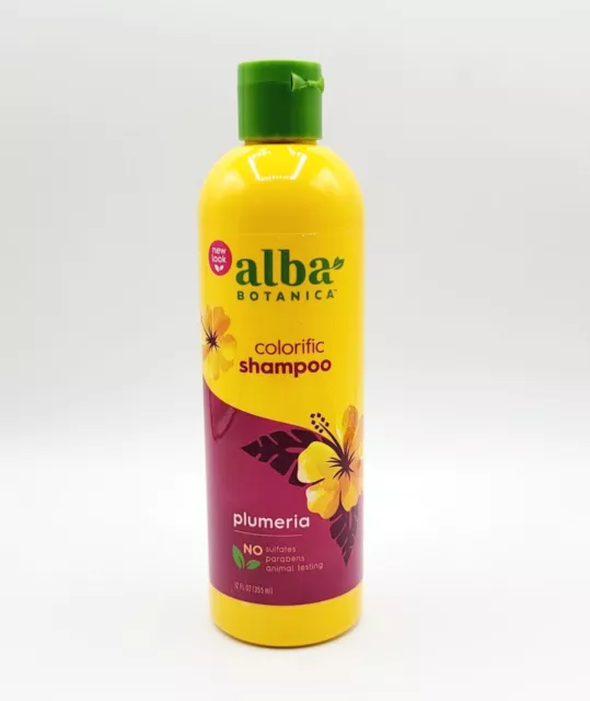 ALBA BOTANICA Colorific Shampoo, Plumeria, 12 fl oz