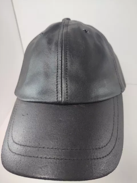 M.Julian Wilson's Leather Experts Unisex Black Wide Visor Baseball Cap Pre-owned