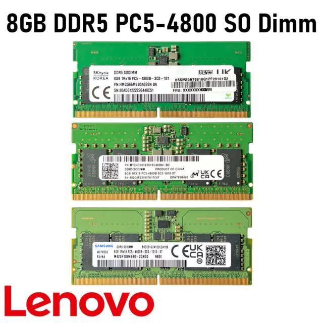 Lenovo 8GB RAM Modul DDR5  SO DIMM 262-PIN  4800 MHz - SAMSUNG, SK HYNIX, MICRON