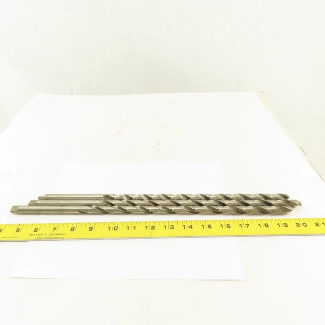 15/32 Dia. 2 Flute Twisted Extra Long Drill Bit 16" OAL Lot Of 3