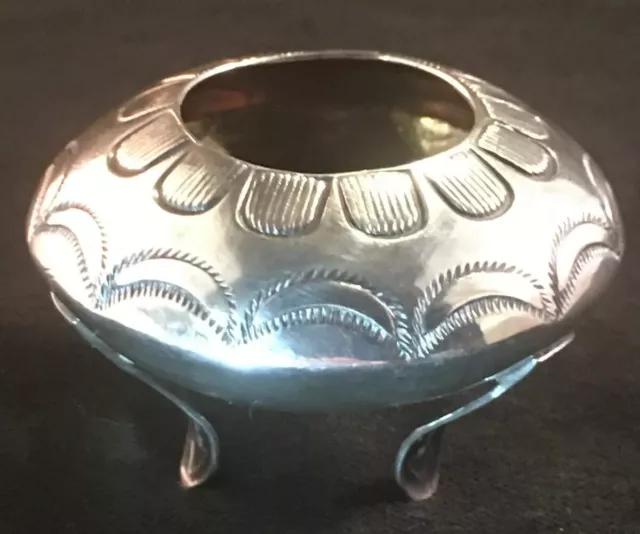 Ike (Austin) Wilson Navajo Sterling Silver Open Salt Cellar Circa 1930’s