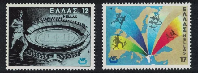 SALE Greece European Athletic Championships Sport 2v 1981 MNH SG#1550-1551