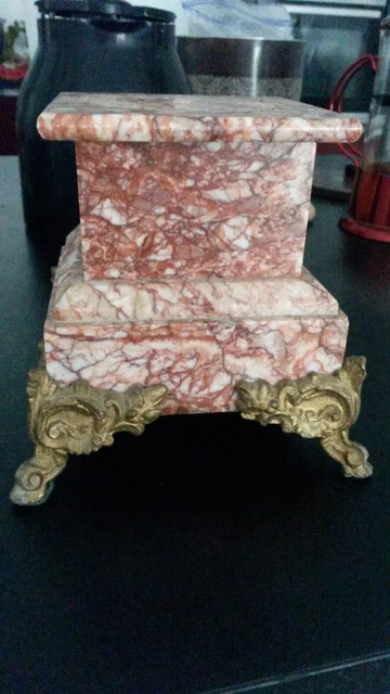 Muy Hermoso Pedestal De Mármol Pies Regula Dorado Francia XIX Em Siglo P3