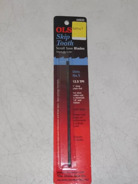 Olson 44600 5" Carbon Steel Skip Tooth Scroll Saw Blade 12.5 TPI 12 pk