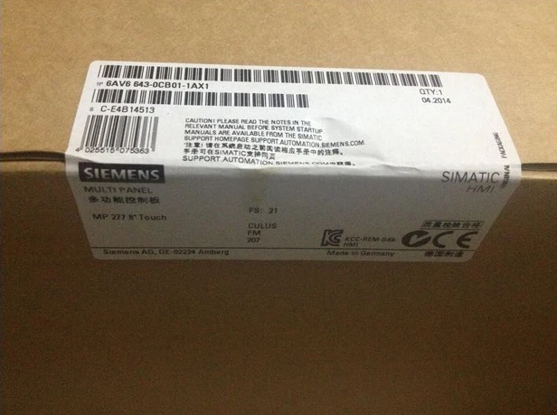 Siemens MP277 Touch Panel 6AV6643-0CB01-1AX1 HMI 6AV6643-0CB011AX1 New In Box/
