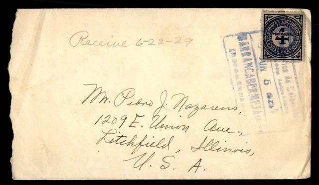 Mayfairstamps Colombia 1929 Baranca Bermeja Litchfield IL Cover aag_49327
