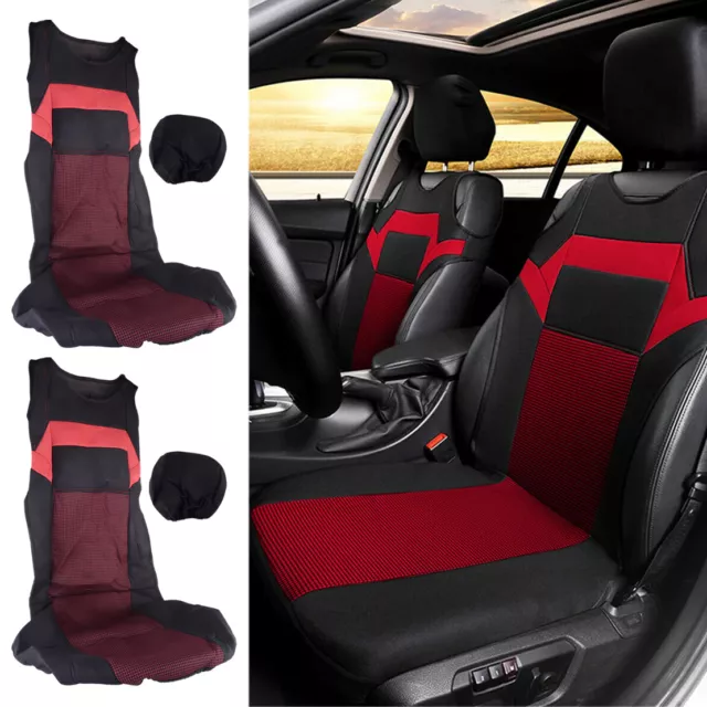 1Set Universal Interior Front Car Seat Covers T-shirt Design Protector Cushion