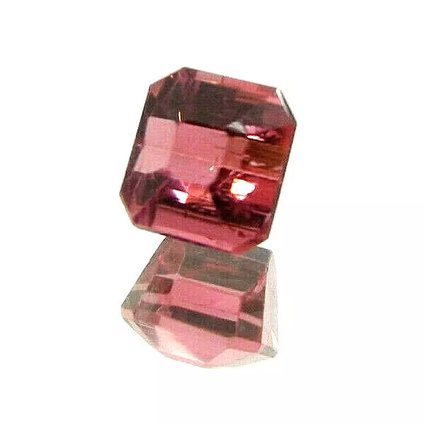 1x Turmalin - Octagon Rubelith facettiert  6,3x6,0x5,2mm 1,66ct. (1483)