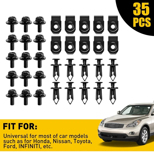 35/70x Engine Under Cover Splash Shield Guard Bumper Body Bolts U-nut Clip Faste
