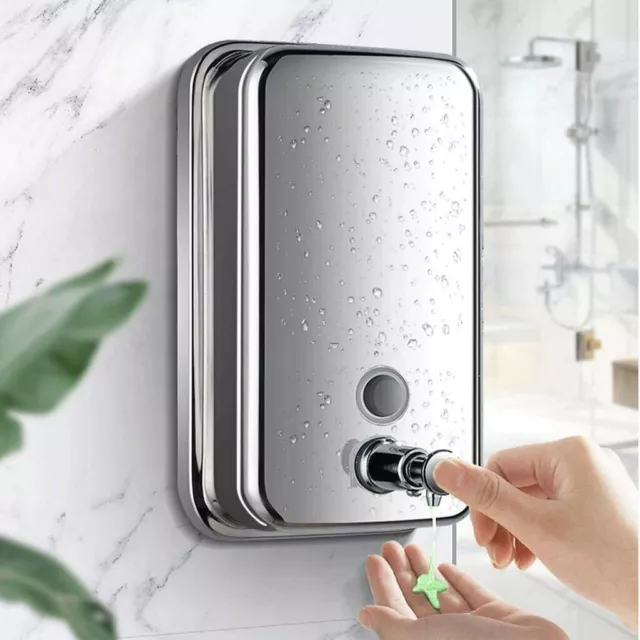 500/800/1000ML 304 STAINLESS STEEL Soap Dispenser  POLISHED WALL MOUNTED Shampoo