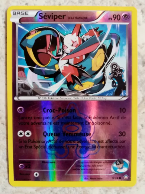 *NEAR MINT Pokemon Card! * Seviper de la Team Aqua 9/34 Holo Reverse French