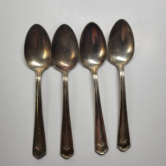 Alaska Steamship Company Flatware 4 Demitasse Spoons Vintage Small Teaspoon